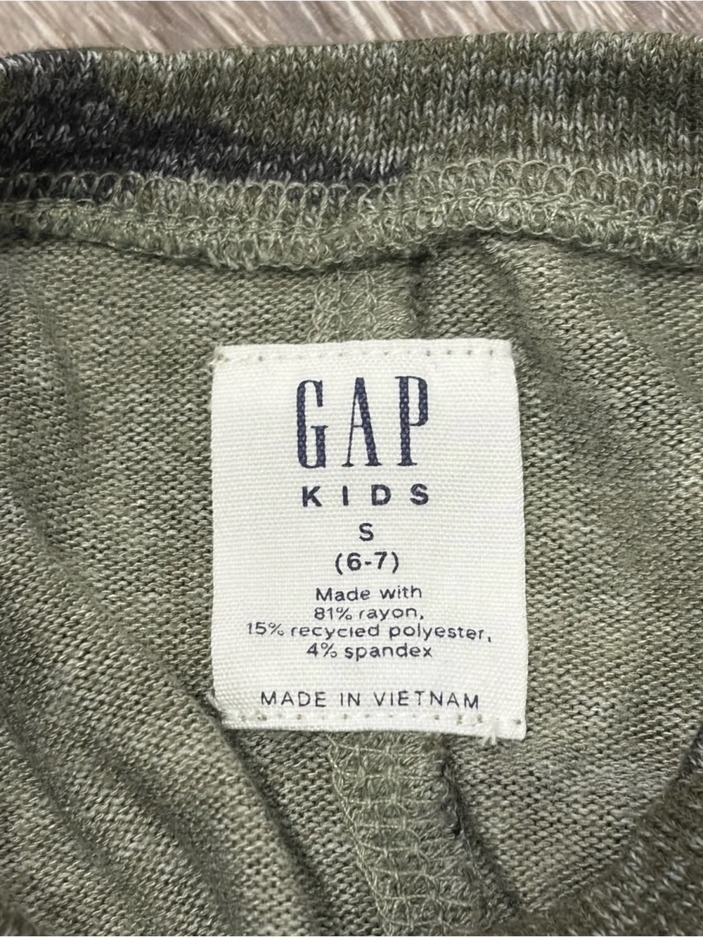 GAP Girls' Green Camo Short Sleeve Dress